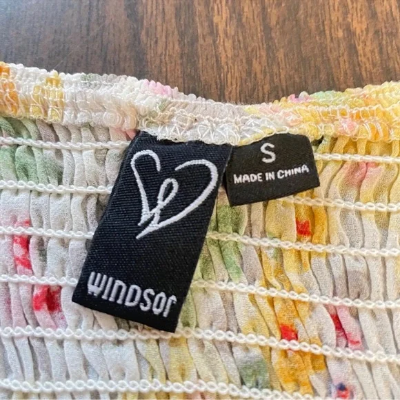 Sheer Floral Bloom Chiffon Crop Top Y2K True Wrap Yellow Romantic Milkmaid - Picture 8 of 10